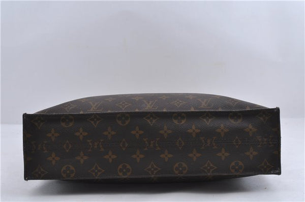 Authentic Louis Vuitton Monogram Sac Plat Hand Bag M51140 LV 1568D