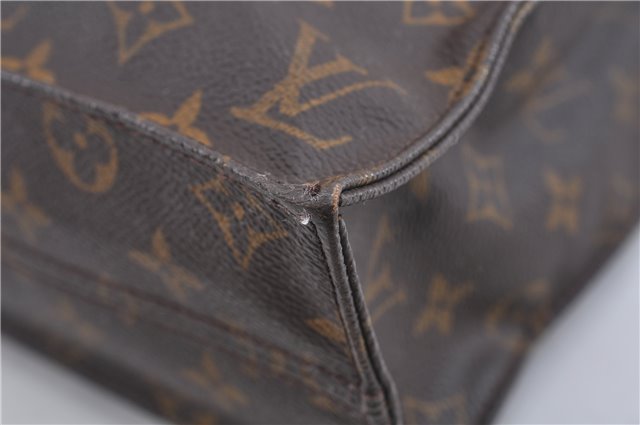 Authentic Louis Vuitton Monogram Sac Plat Hand Bag M51140 LV 1568D