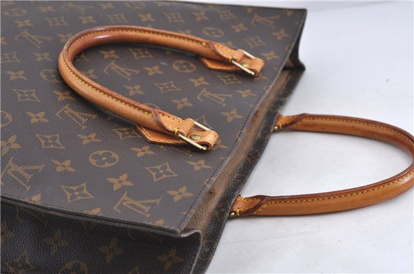 Authentic Louis Vuitton Monogram Sac Plat Hand Bag M51140 LV 1568D