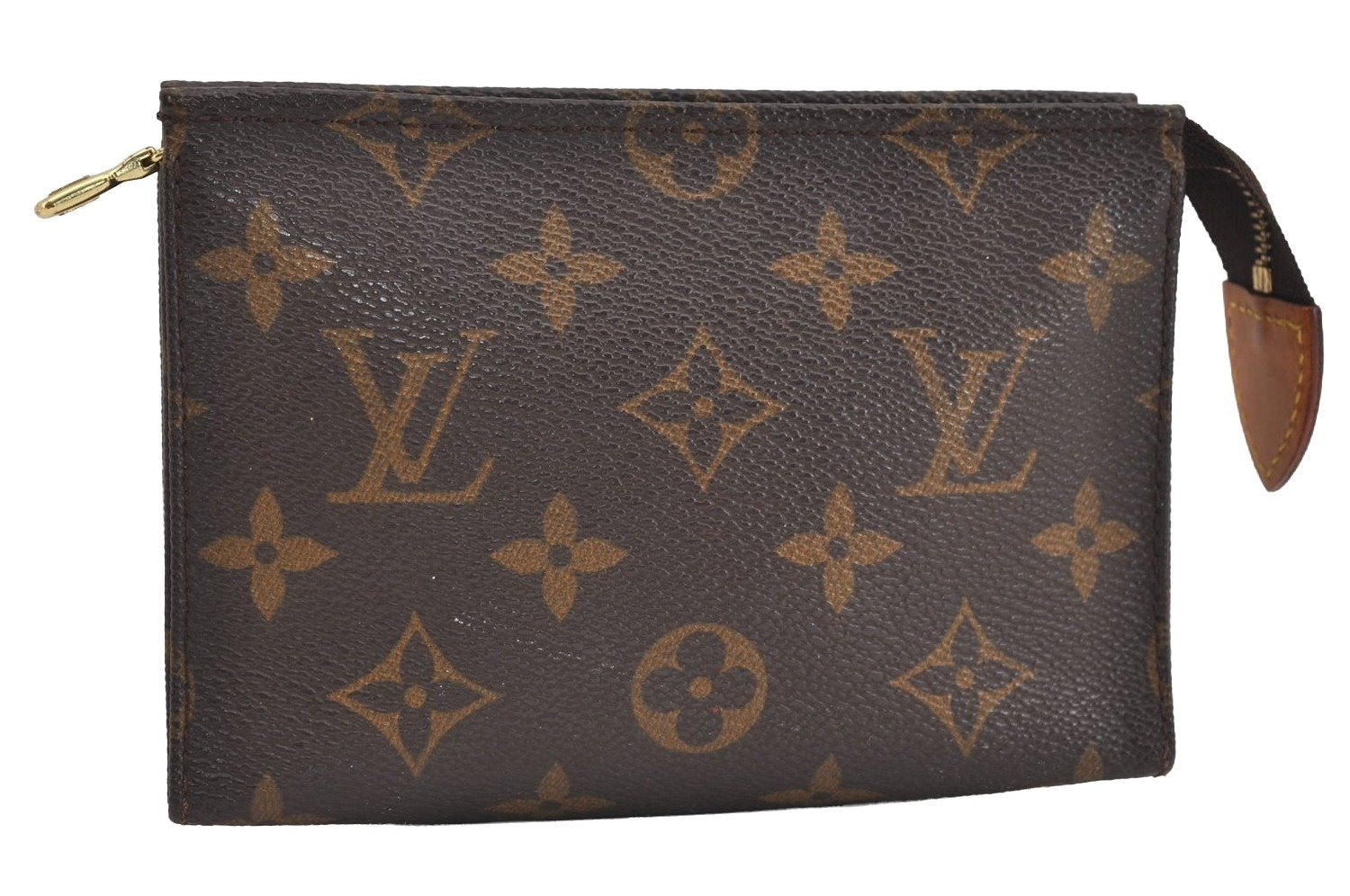 Authentic Louis Vuitton Monogram Poche Toilette 15 M47546 Cosmetics Pouch 1569I