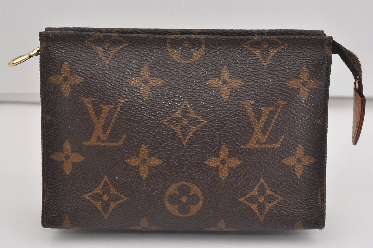 Authentic Louis Vuitton Monogram Poche Toilette 15 M47546 Cosmetics Pouch 1569I