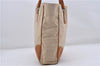 Authentic PRADA Canvas Leather Shoulder Tote Bag Beige 1570D