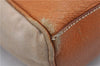 Authentic PRADA Canvas Leather Shoulder Tote Bag Beige 1570D