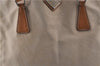 Authentic PRADA Canvas Leather Shoulder Tote Bag Beige 1570D