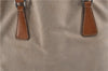 Authentic PRADA Canvas Leather Shoulder Tote Bag Beige 1570D