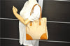 Authentic PRADA Canvas Leather Shoulder Tote Bag Beige 1570D