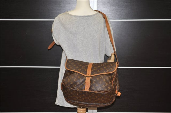 Authentic Louis Vuitton Monogram Saumur 35 Shoulder Cross Bag M42254 LV 1570F