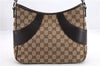 Authentic GUCCI Shoulder Hand Bag GG Canvas Leather 113012 Brown 1571D