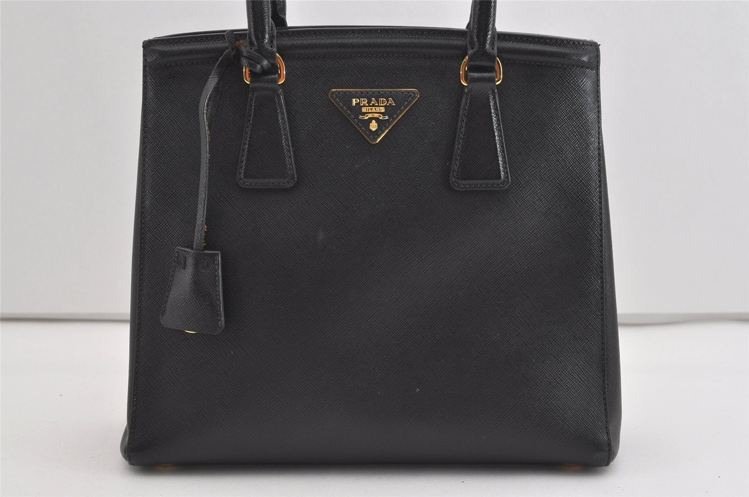 Authentic PRADA Saffiano Leather 2Way Shoulder Hand Bag Purse Black 1571I