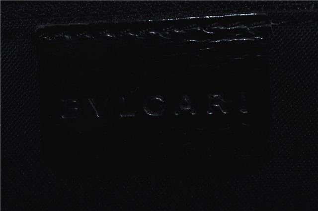 Authentic BVLGARI Logomania 2Way Shoulder Hand Bag Leather Black 1572D