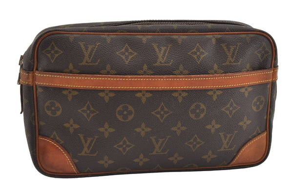 Authentic Louis Vuitton Monogram Compiegne 28 Clutch Hand Bag M51845 LV 1574I