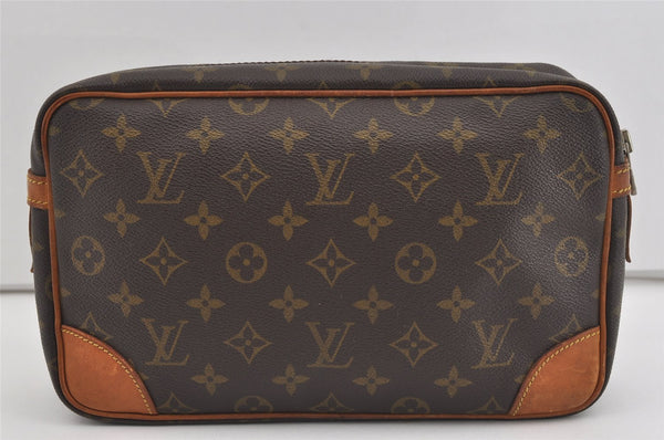 Authentic Louis Vuitton Monogram Compiegne 28 Clutch Hand Bag M51845 LV 1574I