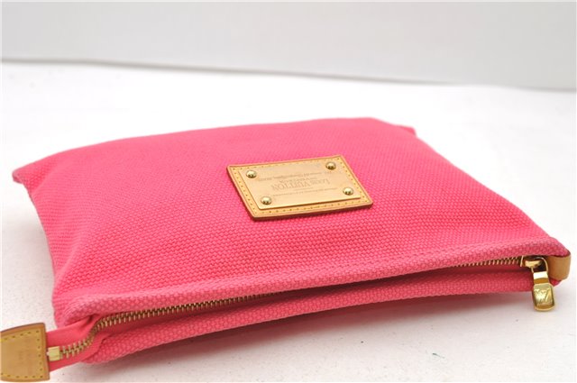 Authentic Louis Vuitton Antigua Pochette Plat PM Pouch Pink M40068 LV 1577D