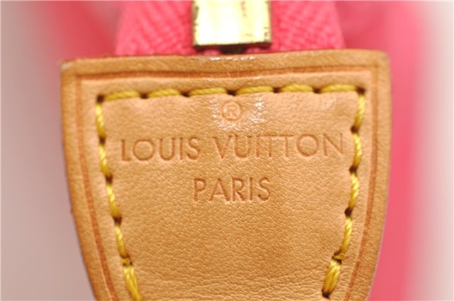 Authentic Louis Vuitton Antigua Pochette Plat PM Pouch Pink M40068 LV 1577D