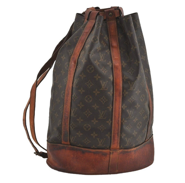 Authentic Louis Vuitton Monogram Randonnee GM Shoulder Bag M42244 LV Junk 1577I