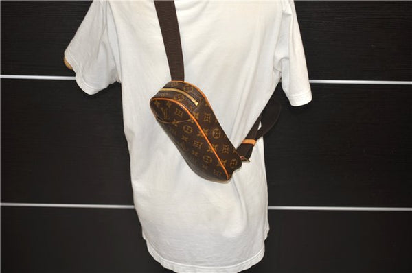 Authentic Louis Vuitton Monogram Pochette Gange Waist Waist bag M51870 LV 1580D