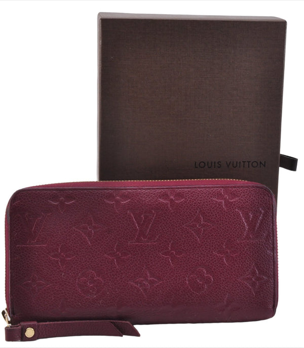 Authentic Louis Vuitton Empreinte Zippy Wallet Purse Purple M60549 LV Box 1580F