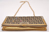 Authentic FENDI Zucchino Shoulder Long Wallet Purse Canvas Leather Brown 1582I