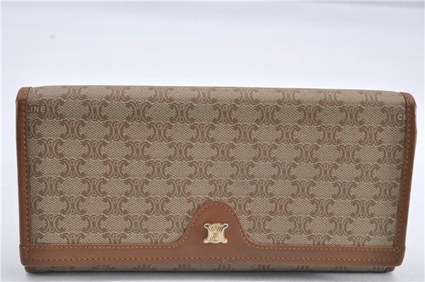 Authentic CELINE Macadam Blason Pattern Long Wallet PVC Leather Beige 1583G