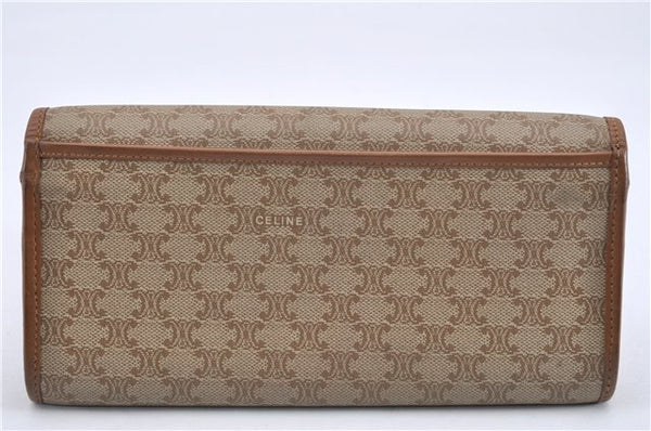 Authentic CELINE Macadam Blason Pattern Long Wallet PVC Leather Beige 1583G