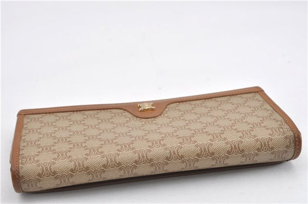 Authentic CELINE Macadam Blason Pattern Long Wallet PVC Leather Beige 1583G