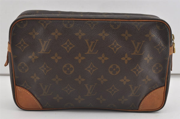 Authentic Louis Vuitton Monogram Compiegne 28 Clutch Hand Bag M51845 LV 1584I