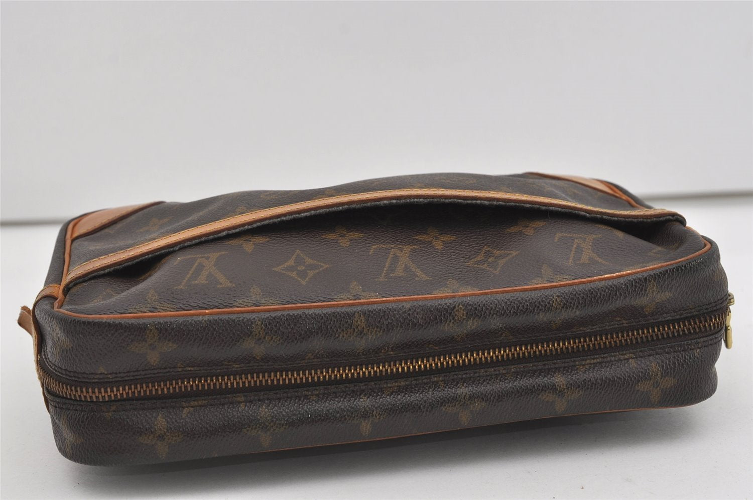 Authentic Louis Vuitton Monogram Compiegne 28 Clutch Hand Bag M51845 LV 1584I