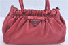 Authentic PRADA Leather Nappa Ribbon 2Way Shoulder Hand Bag Purse Pink 1586C