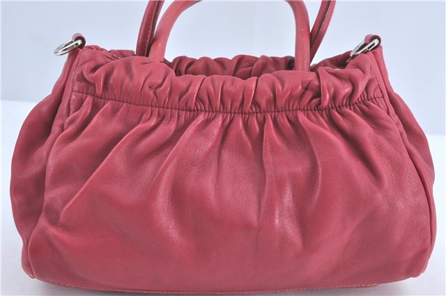 Authentic PRADA Leather Nappa Ribbon 2Way Shoulder Hand Bag Purse Pink 1586C