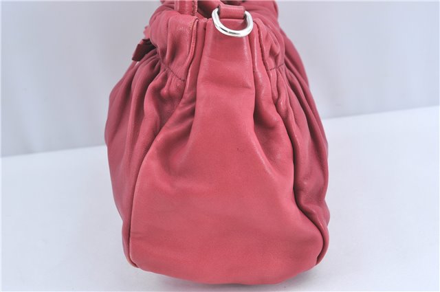 Authentic PRADA Leather Nappa Ribbon 2Way Shoulder Hand Bag Purse Pink 1586C