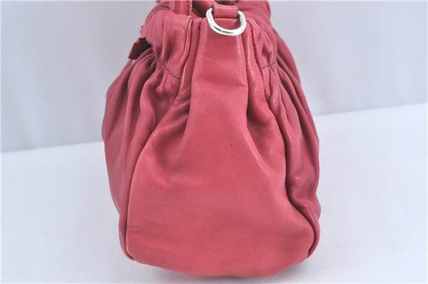 Authentic PRADA Leather Nappa Ribbon 2Way Shoulder Hand Bag Purse Pink 1586C
