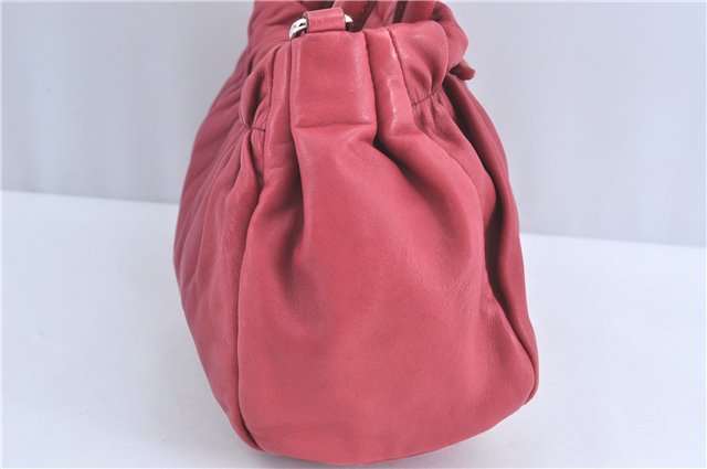 Authentic PRADA Leather Nappa Ribbon 2Way Shoulder Hand Bag Purse Pink 1586C