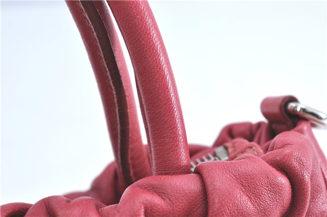 Authentic PRADA Leather Nappa Ribbon 2Way Shoulder Hand Bag Purse Pink 1586C