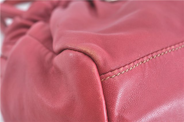 Authentic PRADA Leather Nappa Ribbon 2Way Shoulder Hand Bag Purse Pink 1586C