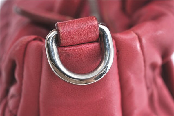 Authentic PRADA Leather Nappa Ribbon 2Way Shoulder Hand Bag Purse Pink 1586C
