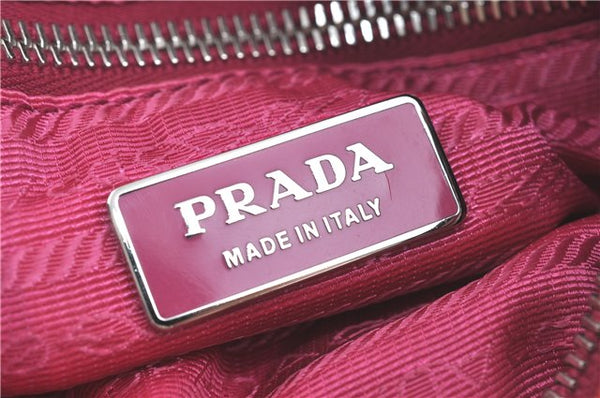 Authentic PRADA Leather Nappa Ribbon 2Way Shoulder Hand Bag Purse Pink 1586C