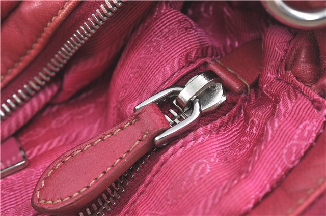 Authentic PRADA Leather Nappa Ribbon 2Way Shoulder Hand Bag Purse Pink 1586C