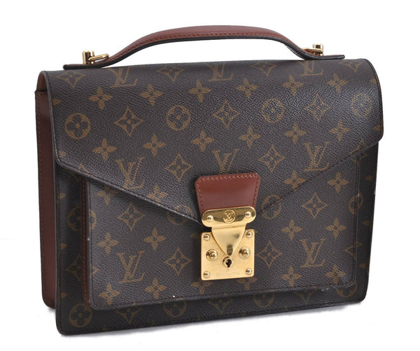 Authentic Louis Vuitton Monogram Monceau 2Way Shoulder Hand Bag M51185 LV 1586D