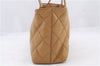 Authentic CHANEL Caviar Skin Matelasse CoCo Mark Hand Tote Bag Brown 1587D