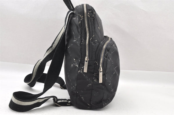Authentic CHANEL Old Travel Line Backpack Purse Nylon Black 1587I