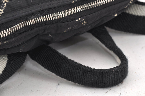 Authentic CHANEL Old Travel Line Backpack Purse Nylon Black 1587I
