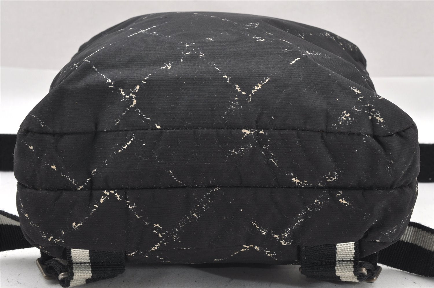 Authentic CHANEL Old Travel Line Backpack Purse Nylon Black 1587I
