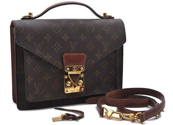 Authentic Louis Vuitton Monogram Monceau 2Way Shoulder Hand Bag M51187 LV 1588D