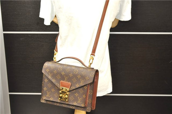 Authentic Louis Vuitton Monogram Monceau 2Way Shoulder Hand Bag M51187 LV 1588D