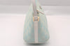 Authentic GUCCI Hand Bag Pouch Purse GG Canvas Leather 0391103 Blue 1588I