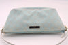 Authentic GUCCI Hand Bag Pouch Purse GG Canvas Leather 0391103 Blue 1588I