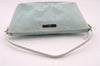 Authentic GUCCI Hand Bag Pouch Purse GG Canvas Leather 0391103 Blue 1588I