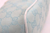 Authentic GUCCI Hand Bag Pouch Purse GG Canvas Leather 0391103 Blue 1588I