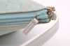 Authentic GUCCI Hand Bag Pouch Purse GG Canvas Leather 0391103 Blue 1588I
