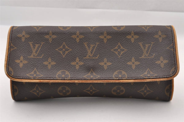 Authentic Louis Vuitton Monogram Pochette Twin GM Shoulder Bag M51852 LV 1590I
